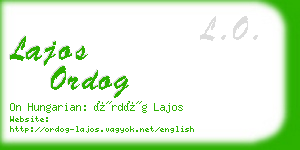 lajos ordog business card